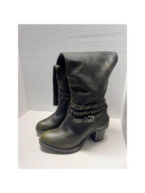 Felmini Premium Green Leather Studded Over The Knee Boots Portugal 36 6